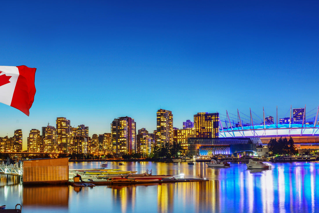 Canadian flag in Vancouver downtown, British Columbia, Canada 2000pc Puzzle
