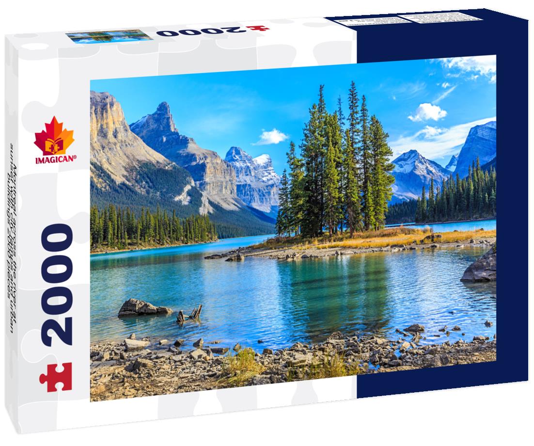 Montreal across the river at sunset with city lamps and urban buildings 2000pc Puzzle