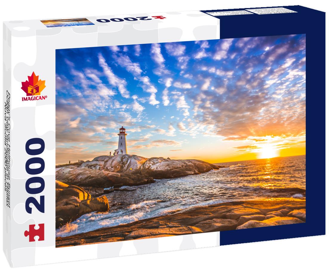 Peggy's Cove Hellhouse Sunset Ocean view landscape in Halifax, Nova Scotia 2000pc Puzzle