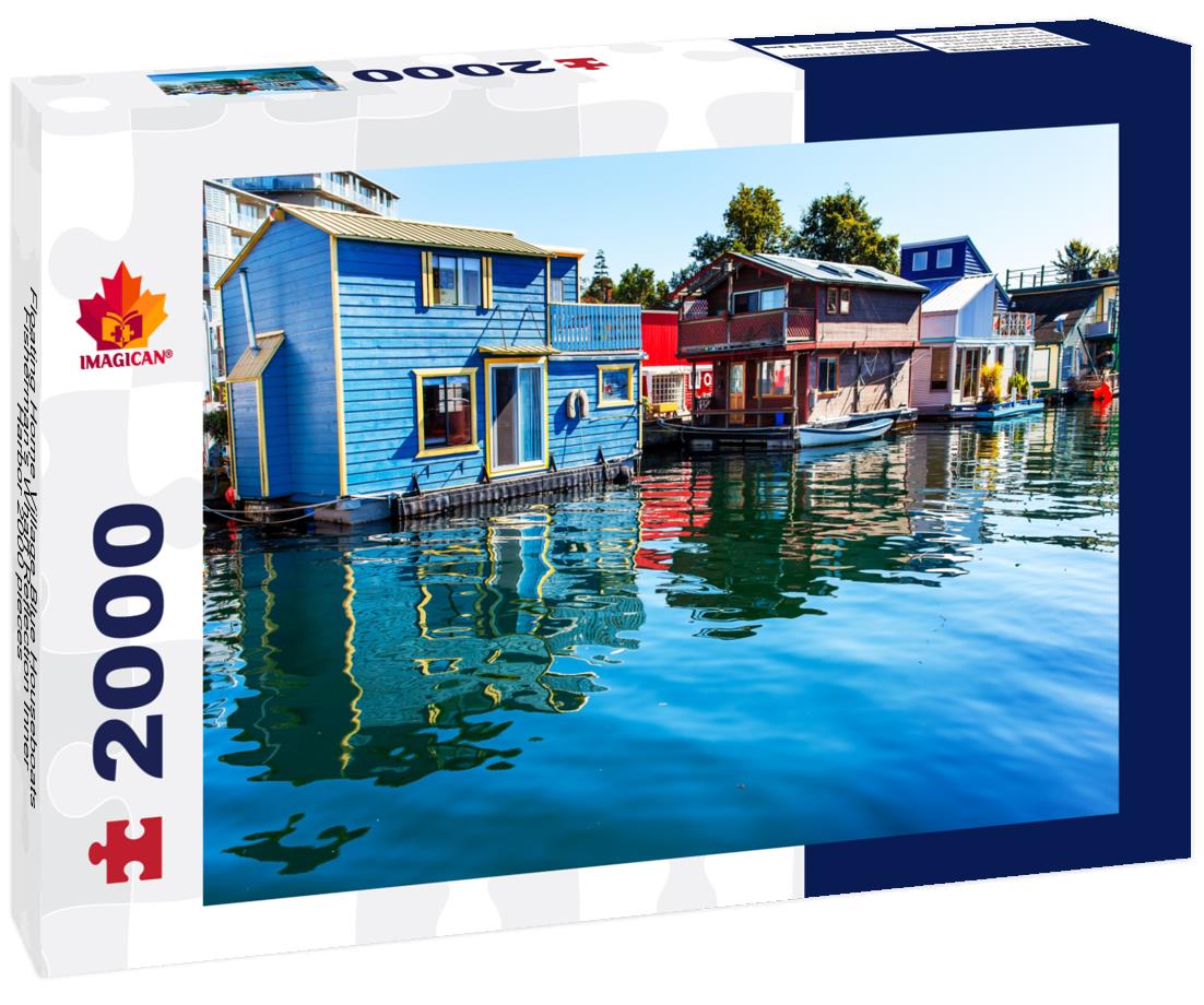 Floating Home Village Blue Houseboats Fisherman's Wharf Reflection Inner Harbor 2000pc Puzzle