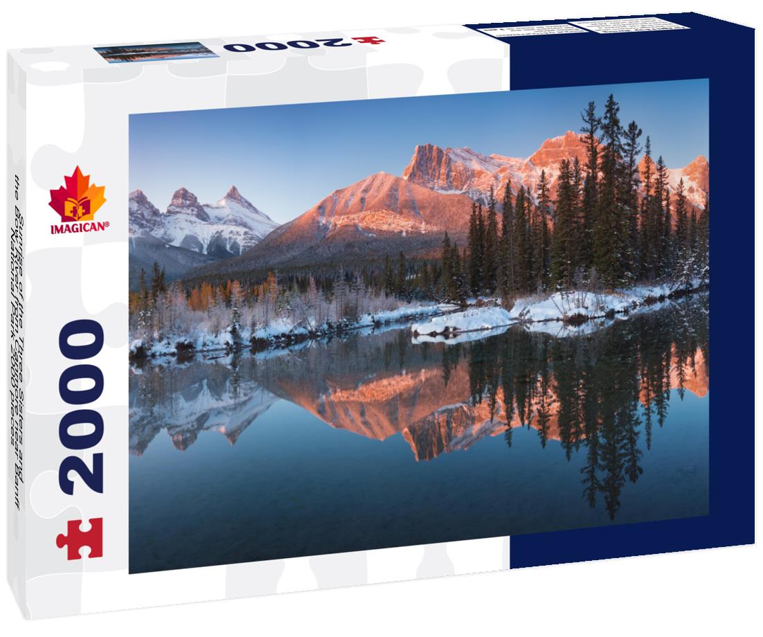 Sunrise of the Three Sisters and the Bow River from Canmore near Banff National Park 2000pc Puzzle