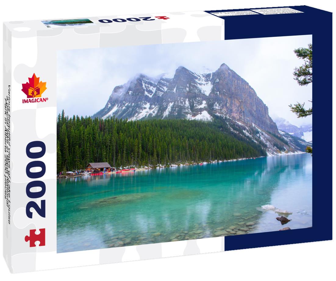Various beautiful views of Lake Louise, a glacial lake in Banff National Park in Alberta 2000pc Puzzle