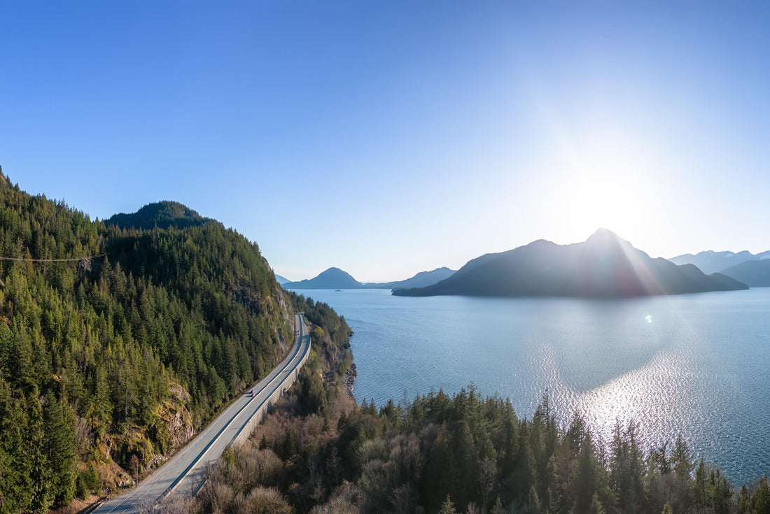 Sea to Sky Highway in Howe Sound. Sunset sky. Between Squamish and Vancouver, BC 2000pc Puzzle