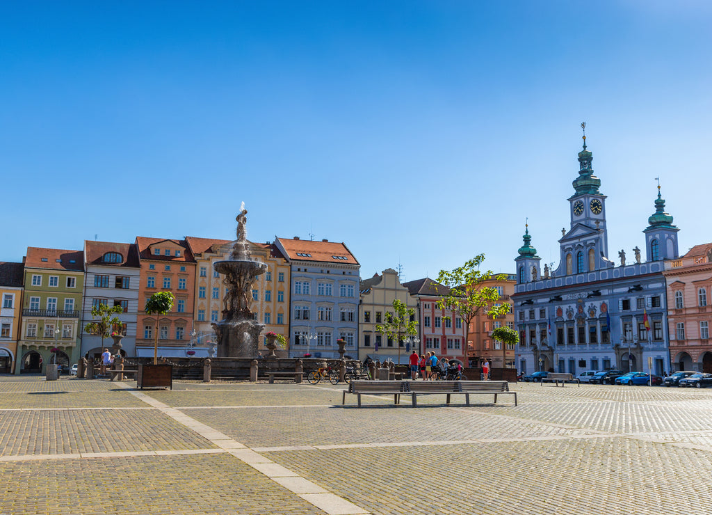 Main square in Ceske Budejovice, Czech republic, Europa