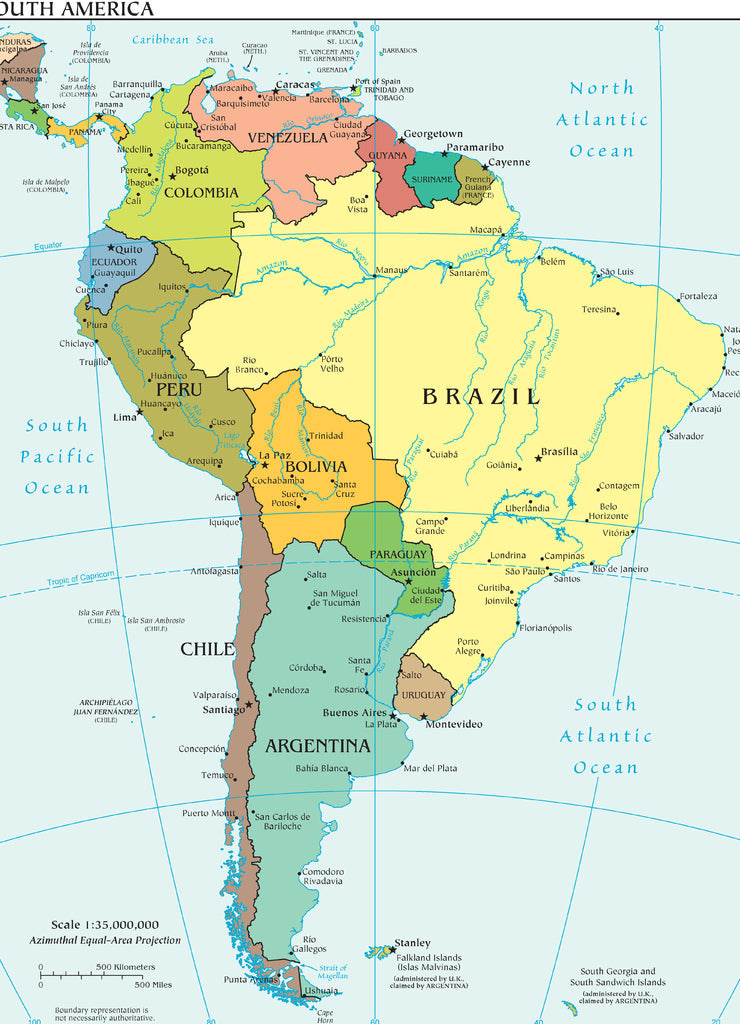 Map of South America