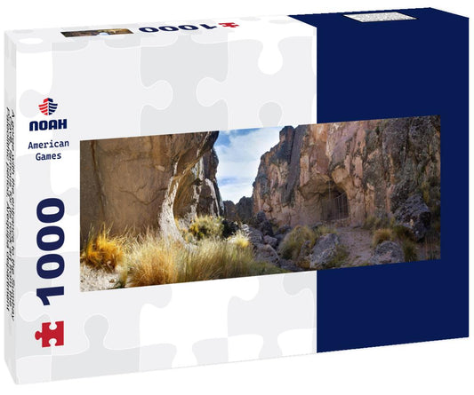 Noah Jigsaw Puzzle A gorge with the entrance to the Sumbay Cave, famous for its rock art from the Paleolithic period, Arequipa department, southern Peru, panorama Panorama 1000 Pieces