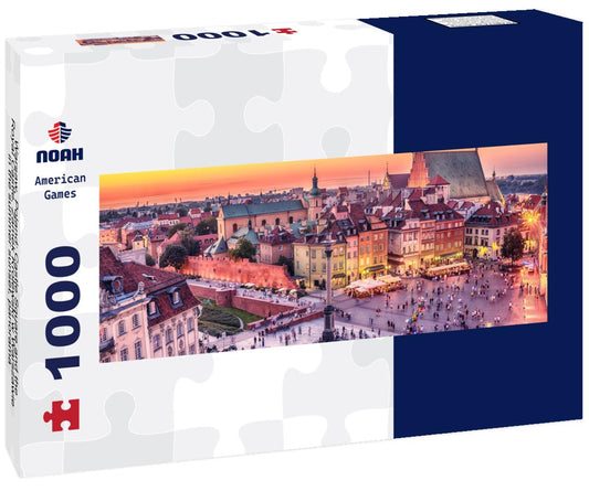 Noah Jigsaw Puzzle Warsaw, Poland: Castle Square and the Royal Castle, Zamek Krolewski w Warszawie in the summer sunset, panorama Panorama 1000 Pieces