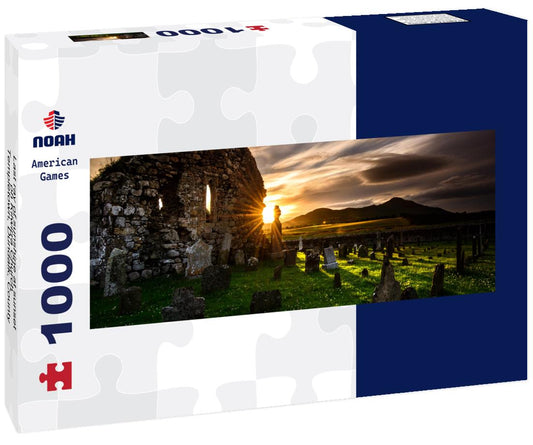 Noah Jigsaw Puzzle Last ray of sunshine at sunset on Kilwirra Church - Templetown, Dundalk, County Louth, Ireland, Panorama Panorama 1000 Pieces