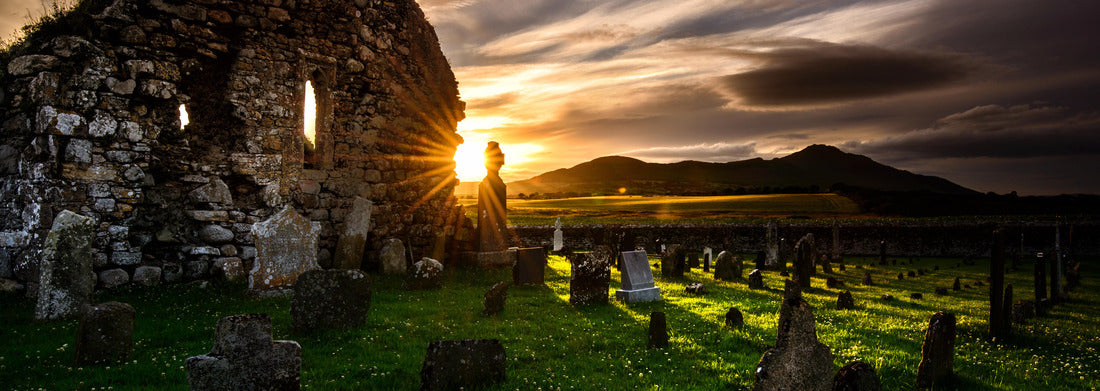 Noah Jigsaw Puzzle Last ray of sunshine at sunset on Kilwirra Church - Templetown, Dundalk, County Louth, Ireland, Panorama Panorama 1000 Pieces