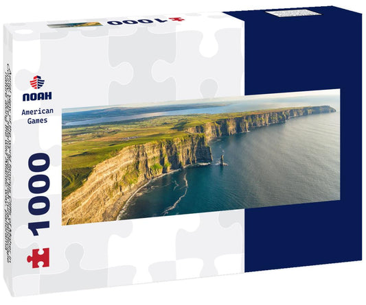 Noah Jigsaw Puzzle Aerial view of the world famous Cliffs of Moher in County Clare, Ireland. Scenic Irish rural landscape nature along the wild Atlantic way, panorama Panorama 1000 Pieces