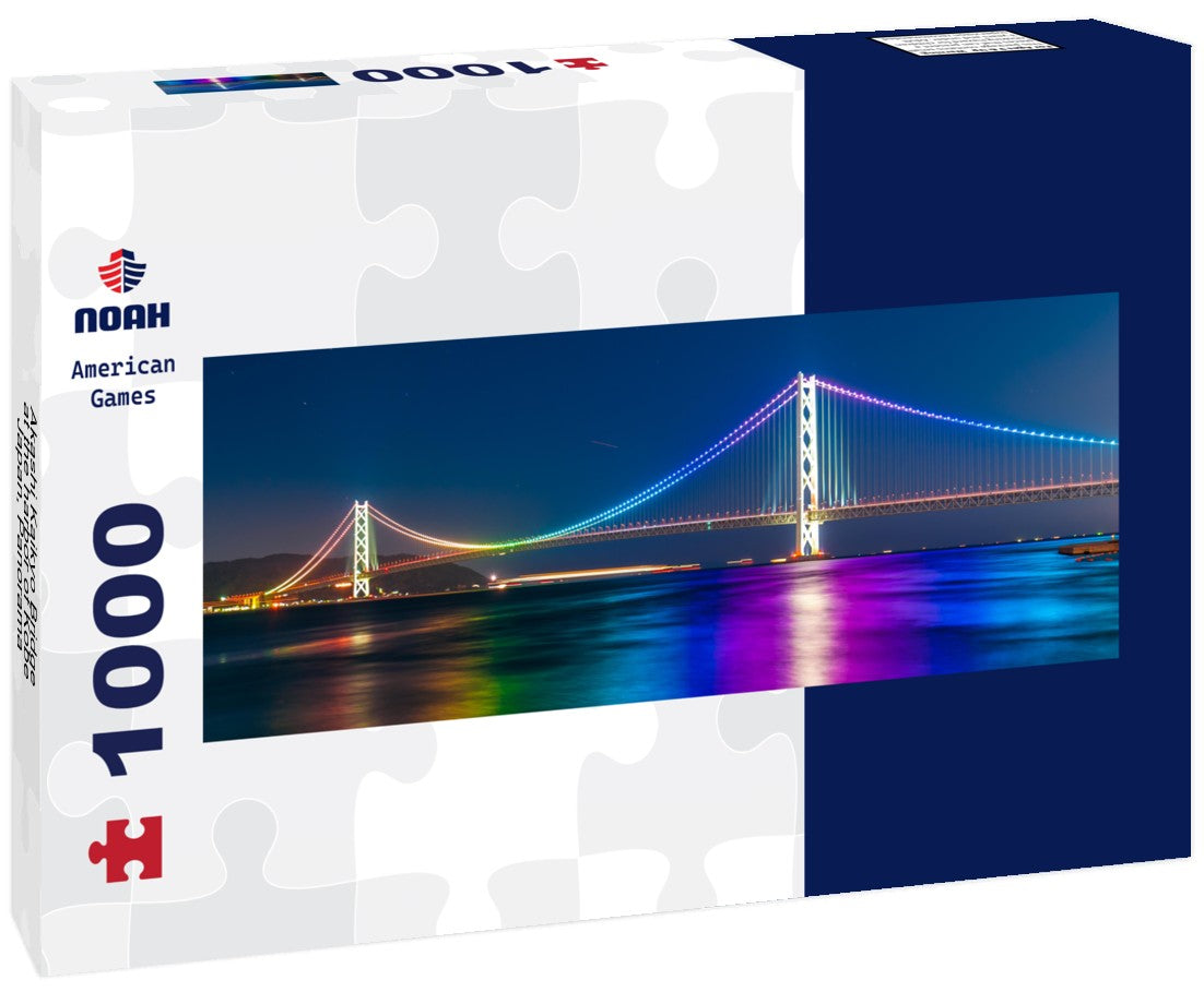 Noah Jigsaw Puzzle Akashi Kaikyo Bridge at the harbor of Kobe, Japan, Panorama 1000 Pieces