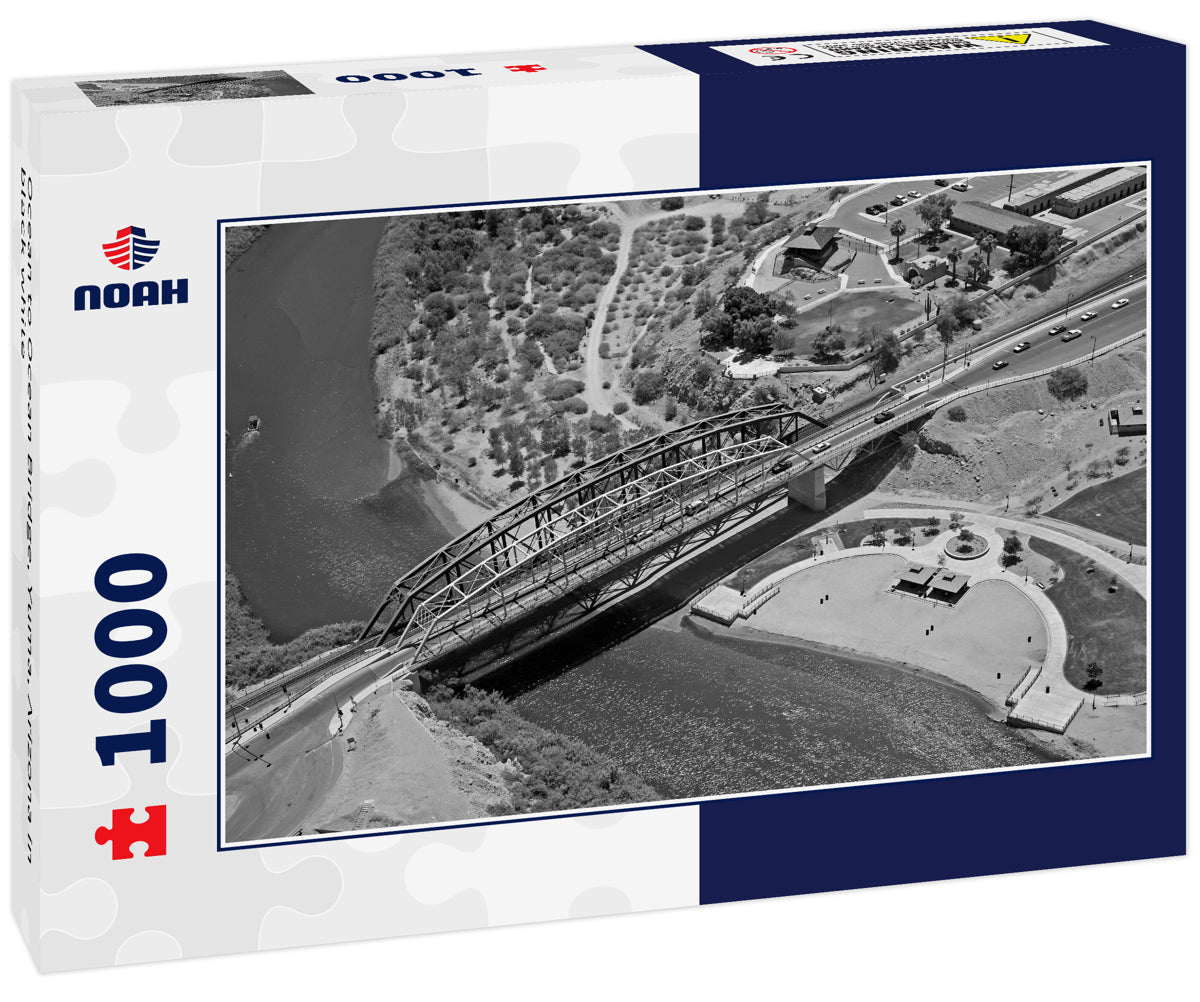 Ocean to Ocean Bridge, Yuma, Arizona in black white