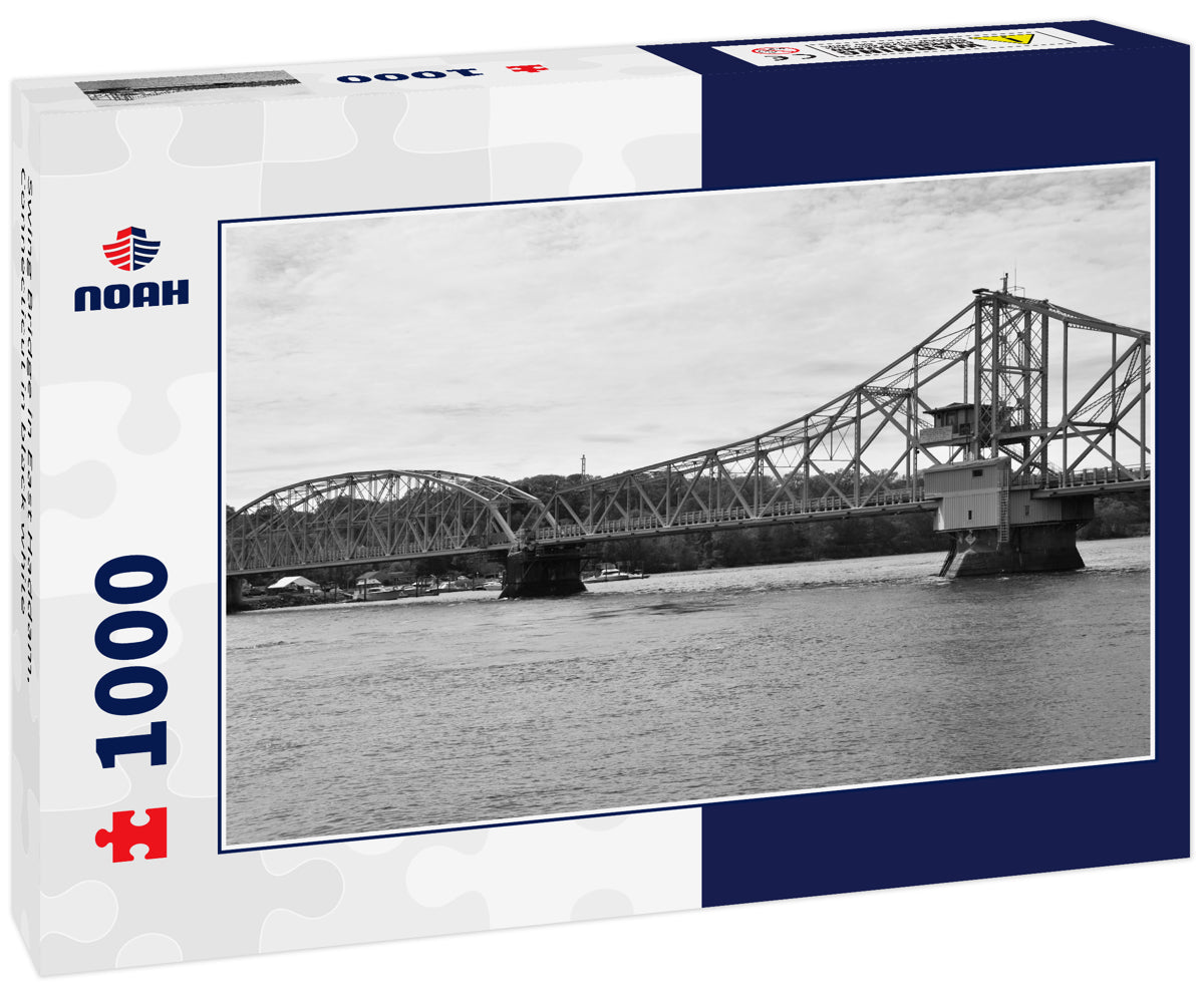 Swing Bridge in East Haddam, Connecticut in black white