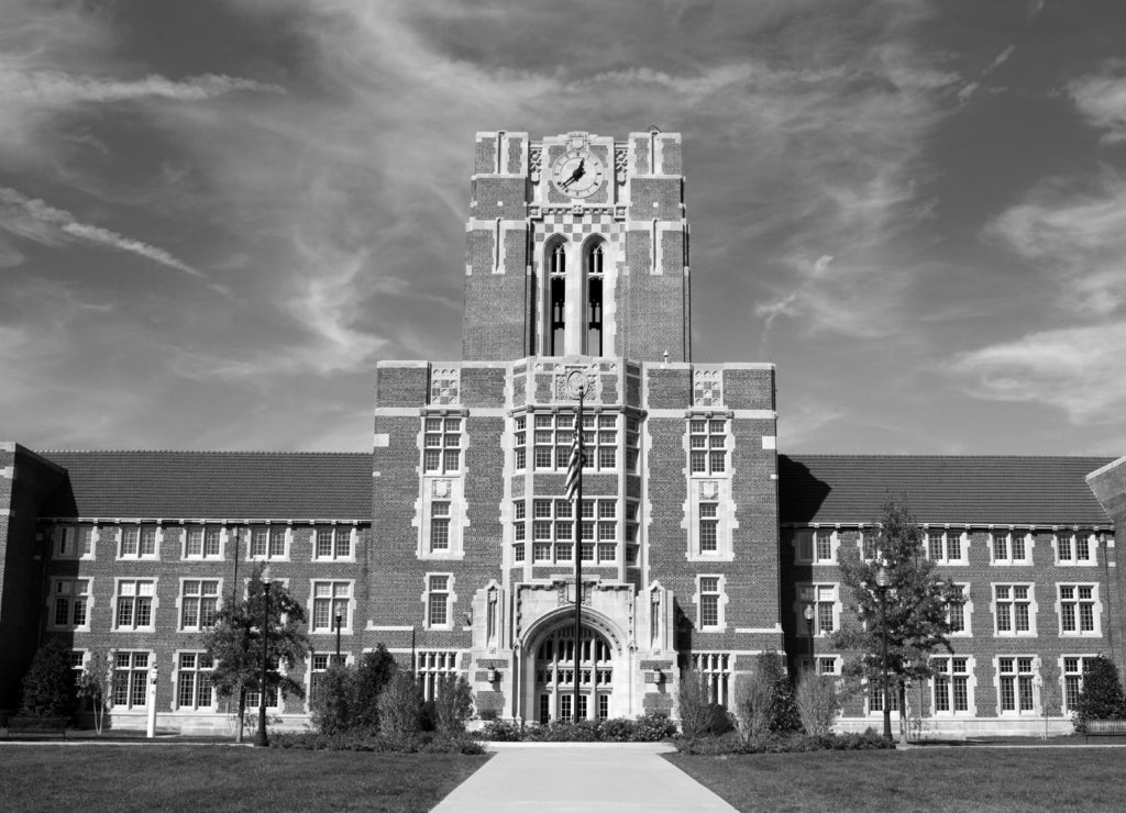 University Of Tennessee Hill in black white
