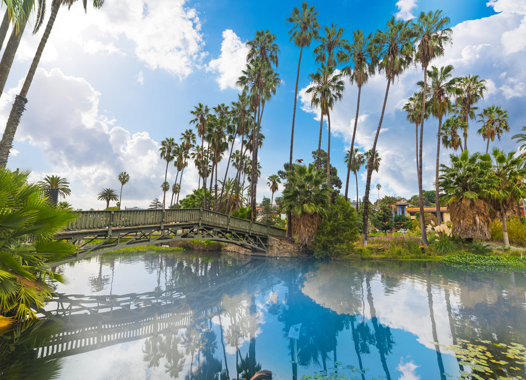 Clouds over Echo Park Lake in Los Angeles