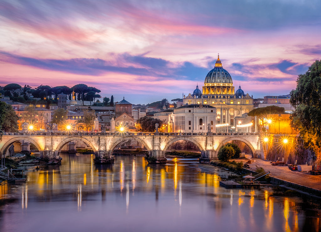 Sunset view St. Peter's Basilica, Rome