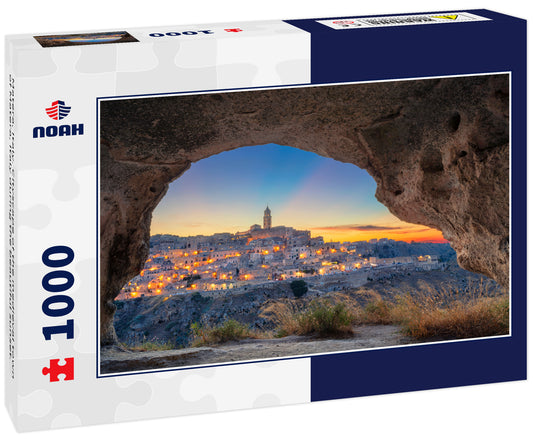 Matera, Italy. Cityscape of the medieval town of Matera, Italy during the beautiful sunset.