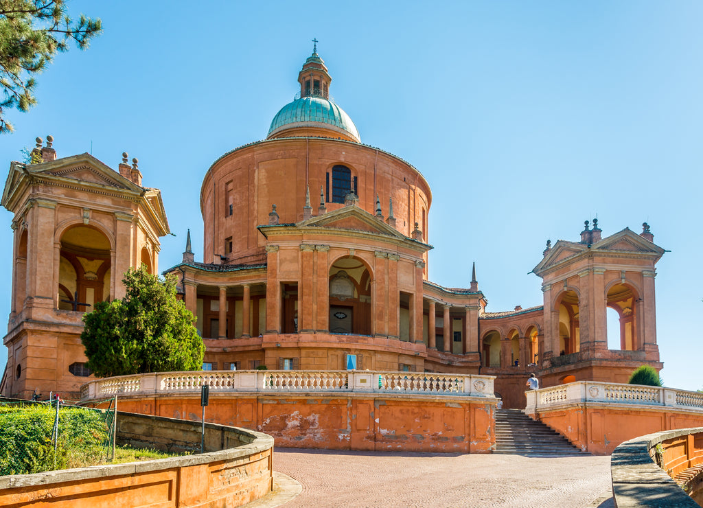 View of the Basilica of Madonna di San Luca in Bologna, Italy