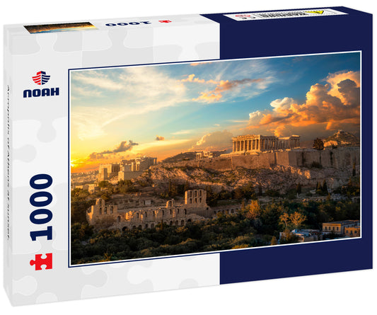 Acropolis of Athens at sunset.