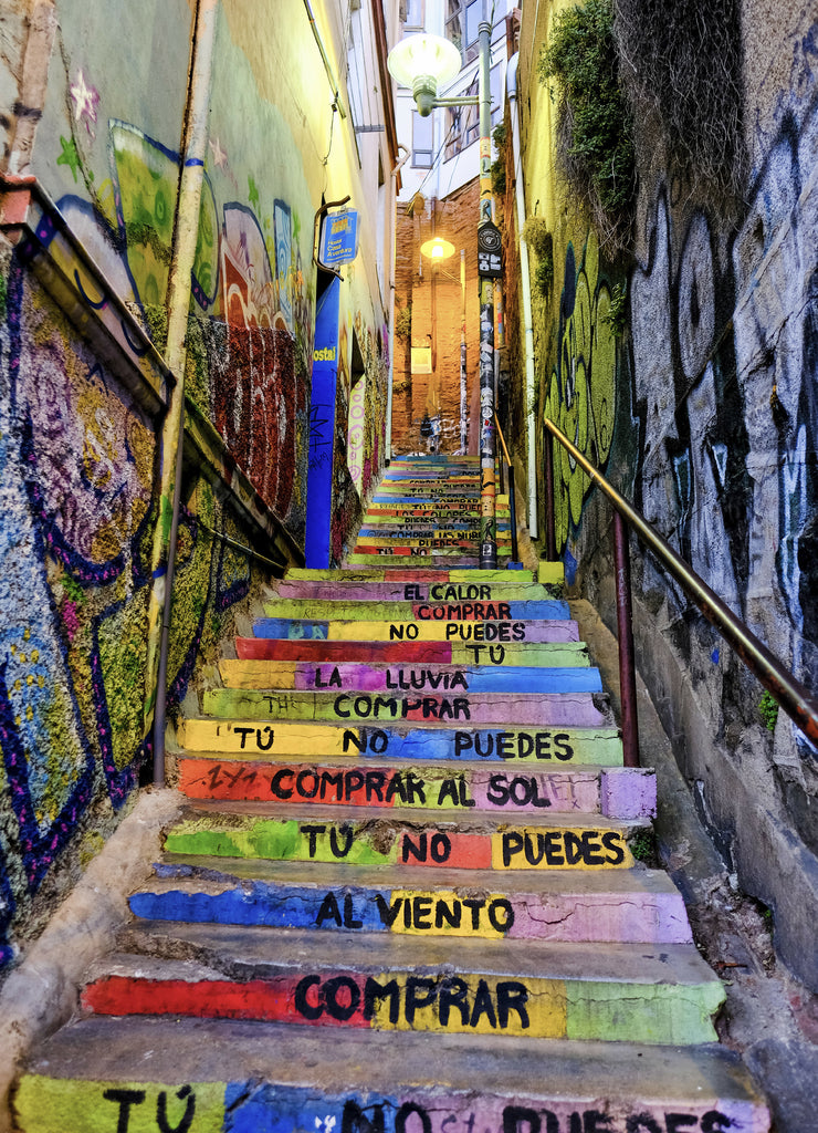 Colorful stairs in Valparaiso, Chile