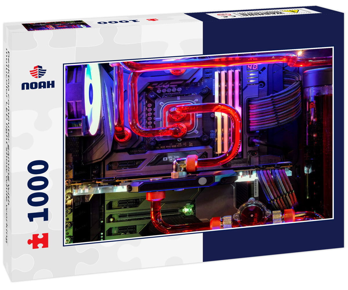 Desktop computer gaming with multicolor LED light show while working