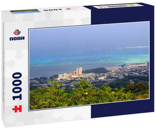 Aerial view of Garapan, Saipan seen from Mt Tapochao, Saipan's highest peak, Northern Mariana Islands