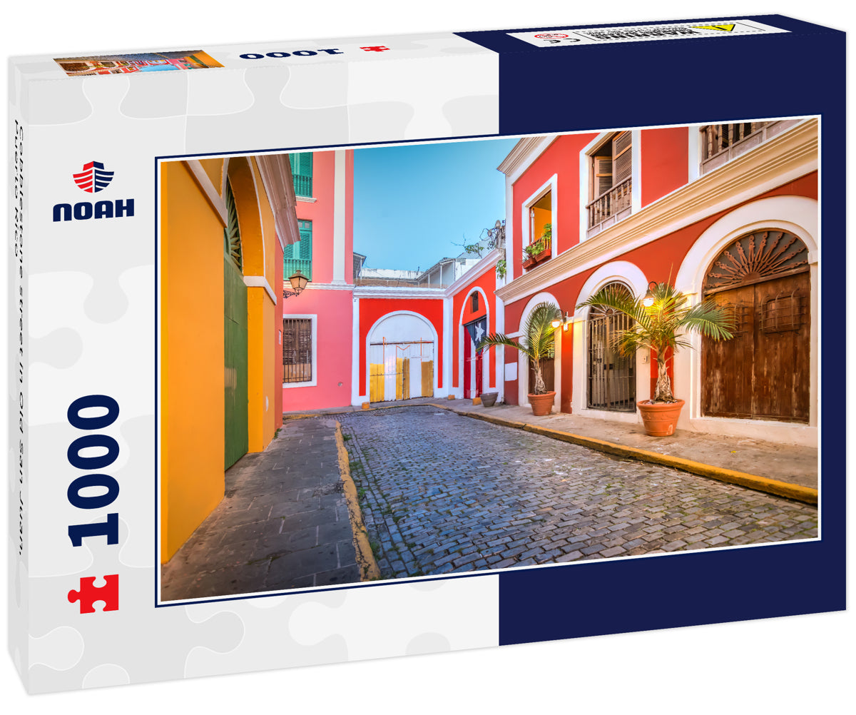 Cobblestone street in Old San Juan, Puerto Rico