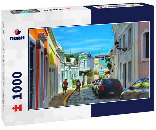 Street View of San Juan, Puerto Rico's capital and largest city, sits on the island's Atlantic coast. Cobblestoned Old San Juan features colorful Spanish colonial buildings