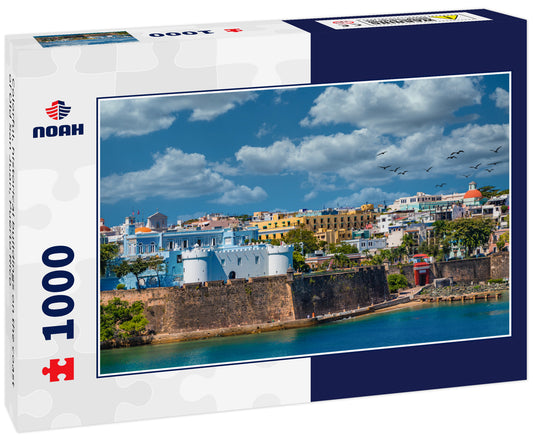 Colorful, historical buildings on the coast of Old San Juan, Puerto Rico