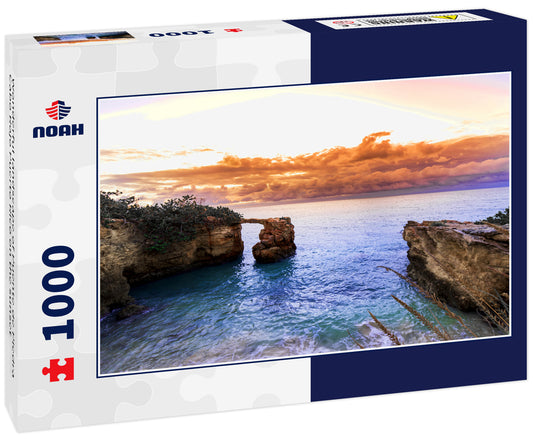 Wonderful landscape of Puente de Piedra Cabo Rojo Puerto Rico on the sunset