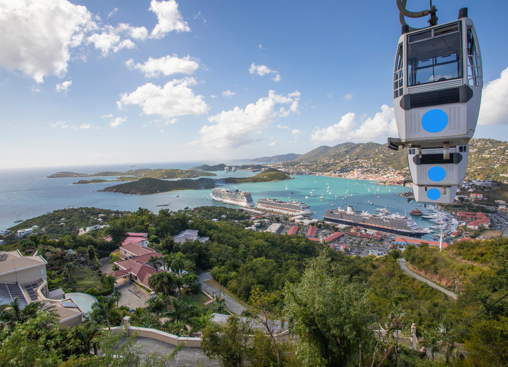 The view from Paradise Point in St Thomas, US Virgin Island