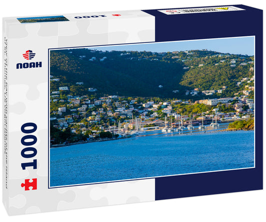 View of the bay with yachts of the island of St. Thomas, US Virgin Islands