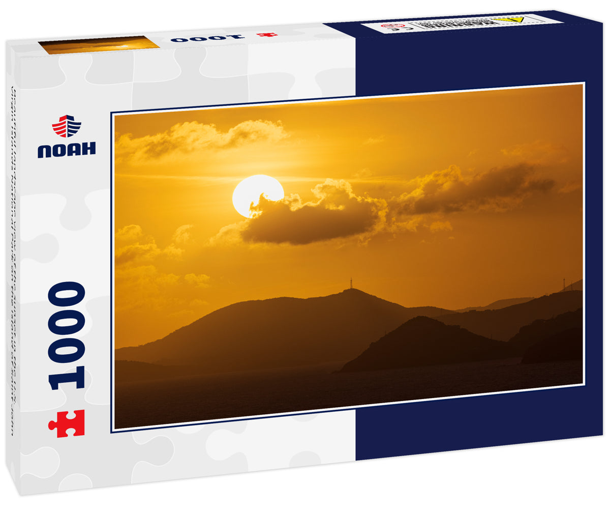 Beautiful landscape view of the sunset in the U.S. Virgin Islands National Park on the island of Saint John