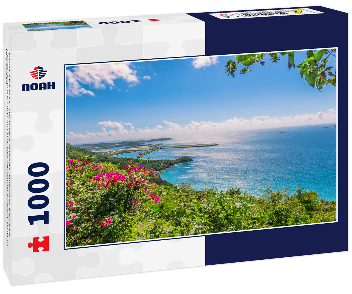 Saint Thomas, US Virgin Islands. Brewers bay and Perseverance Bay. On the background airport strip in the ocean