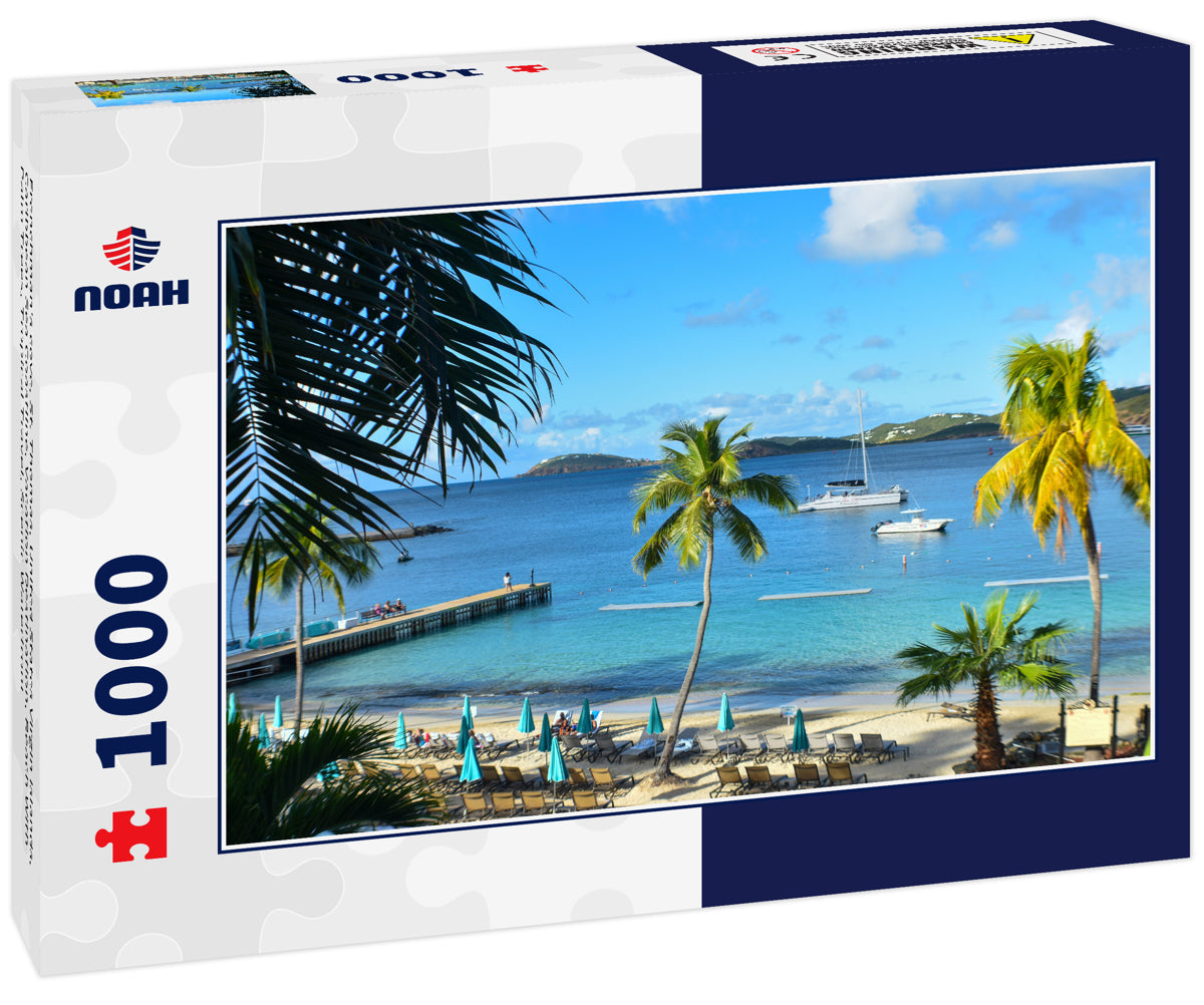 Frenchman's cove, St. Thomas, United States Virgin Islands, Caribbean Sea Coastline, Vacation Destination, Beach With Palm Trees, Tropical Travel, Scenic Waterfront