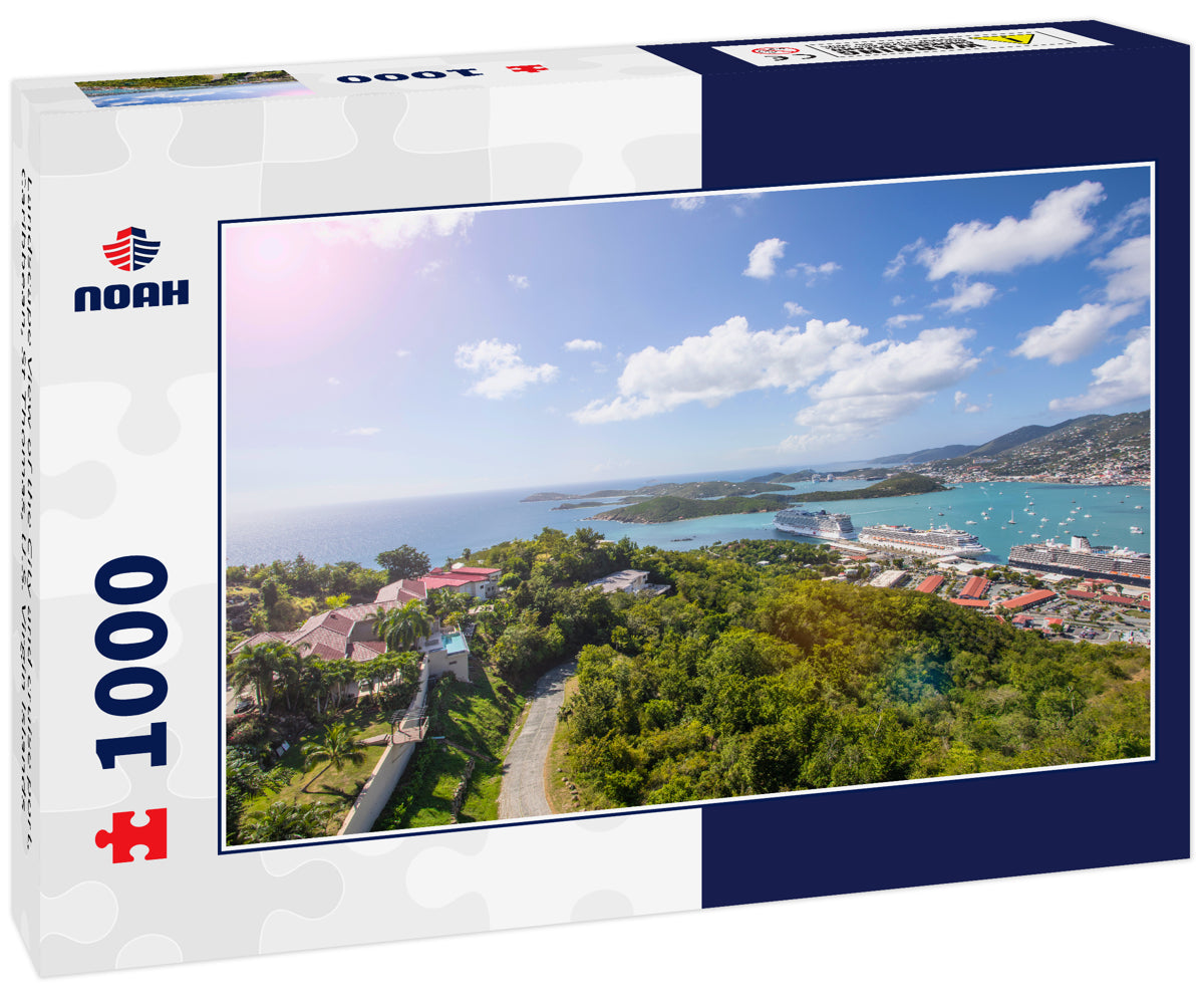 Landscape View of the City and cruise port, Caribbean, St Thomas, U.S. Virgin Islands