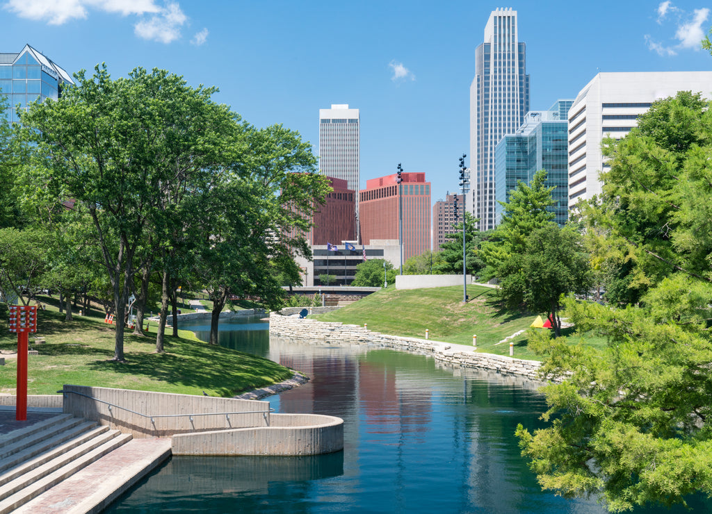 City Skyline in Downtown Omaha, Nebraska