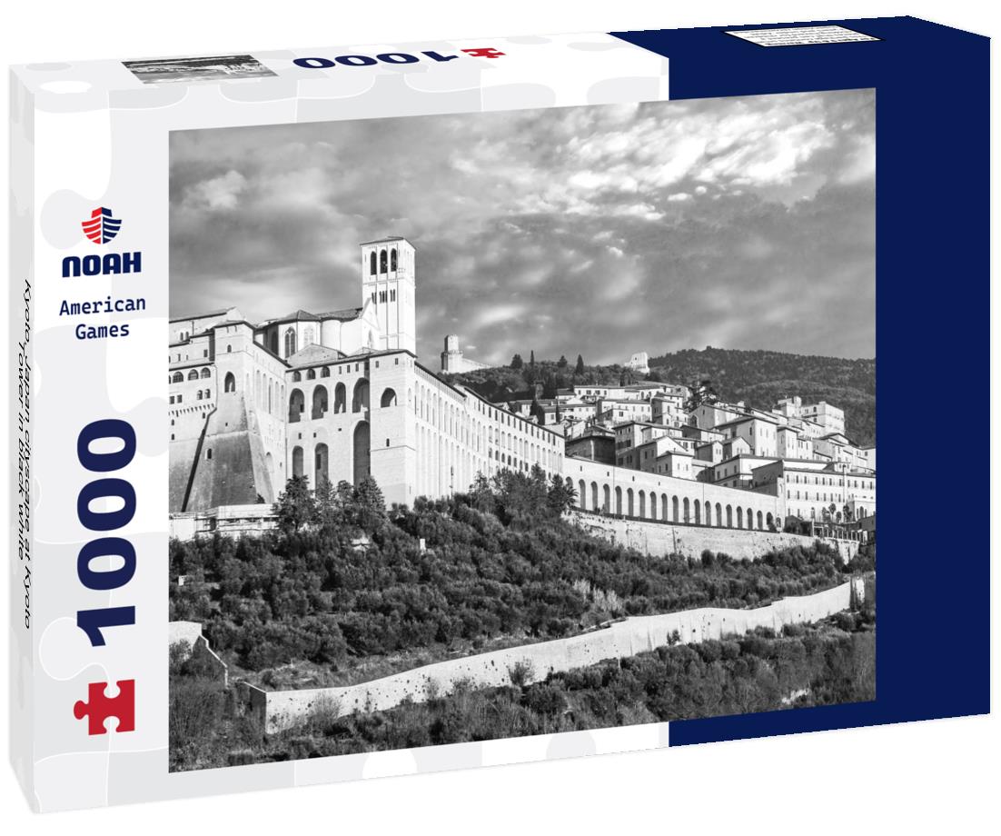 Noah Jigsaw Puzzle Kyoto, Japan cityscape at Kyoto Tower in black white 1000 pieces