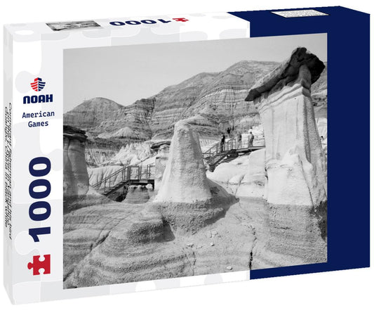 Noah Jigsaw Puzzle Cormorant fisherman and his bird on the Li River in Yangshuo, Guangxi, China in black white 1000 pieces