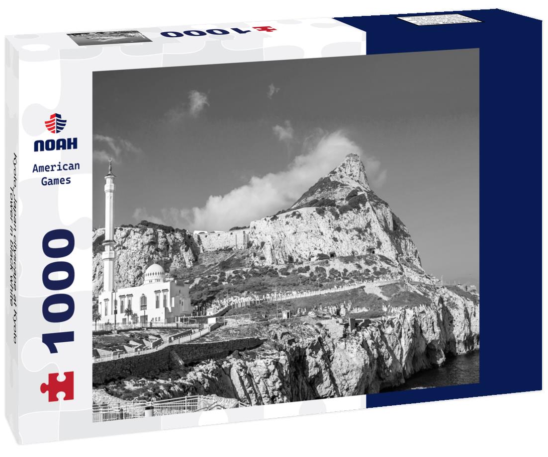 Noah Jigsaw Puzzle Kyoto, Japan cityscape at Kyoto Tower in black white 1000 pieces