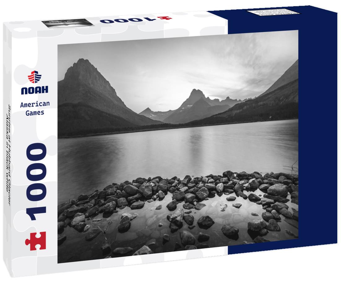 Noah Jigsaw Puzzle Sunrise at Hubbard Glacier Alaska in black white 1000 pieces