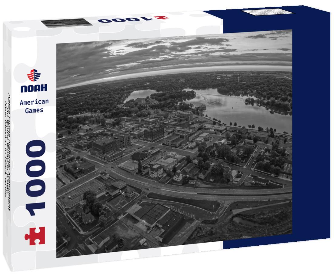 Noah Jigsaw Puzzle Aztec Ruins National Monument on Ruins Road in Aztec, New Mexico in black white 1000 pieces