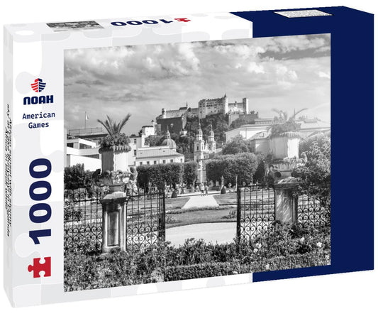 Noah Jigsaw Puzzle African sunset with stormy sky at Lake Bunyonyi in Uganda, Africa in black white 1000 pieces