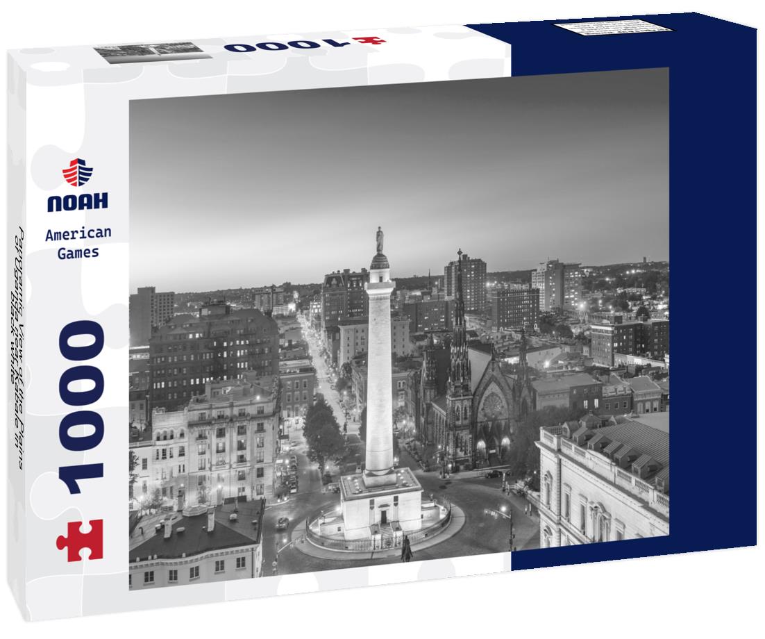 Noah Jigsaw Puzzle Panoramic View of the Plains of Uganda near Kabale in black white 1000 pieces