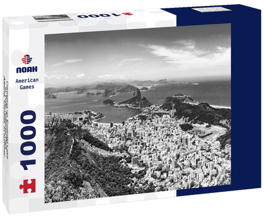 Noah Jigsaw Puzzle Canoeing on Emerald Lake in Yoho National Park, Alberta, Canada, in summer in black white 1000 pieces