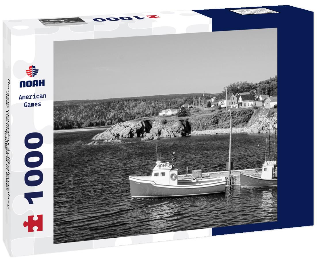 Noah Jigsaw Puzzle Baroque monastery in Klosterneuburg near Vienna, Austria in black white 1000 pieces