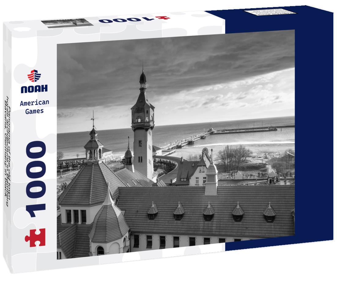Noah Jigsaw Puzzle Panorama of the old town horse architecture in Bamberg, Bavaria, Germany in black white 1000 pieces