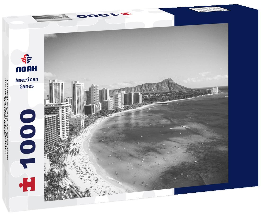 Noah Jigsaw Puzzle Tournai skyline as seen from the tallest belfry in Belgium in black white 1000 pieces