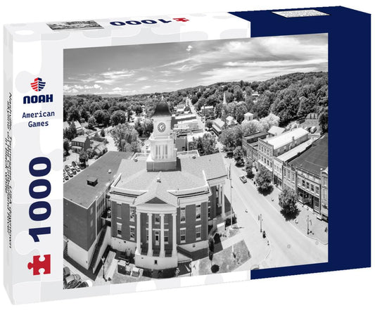 Noah Jigsaw Puzzle Nashville, Tennessee, USA downtown skyline on the Cumberland River in black white 1000 pieces
