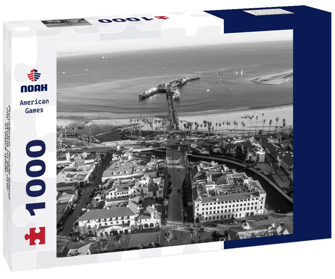 Noah Jigsaw Puzzle Providence, Rhode Island city skyline on the river in black white 1000 pieces